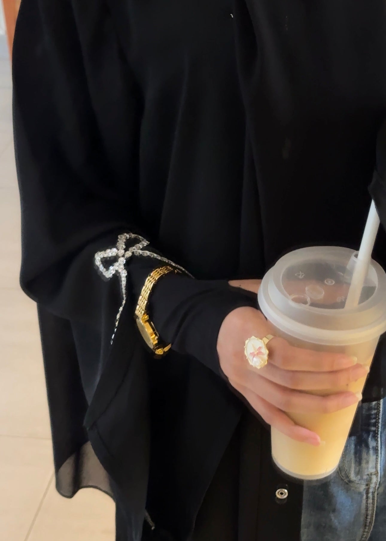 Midnight Bloom Abaya
